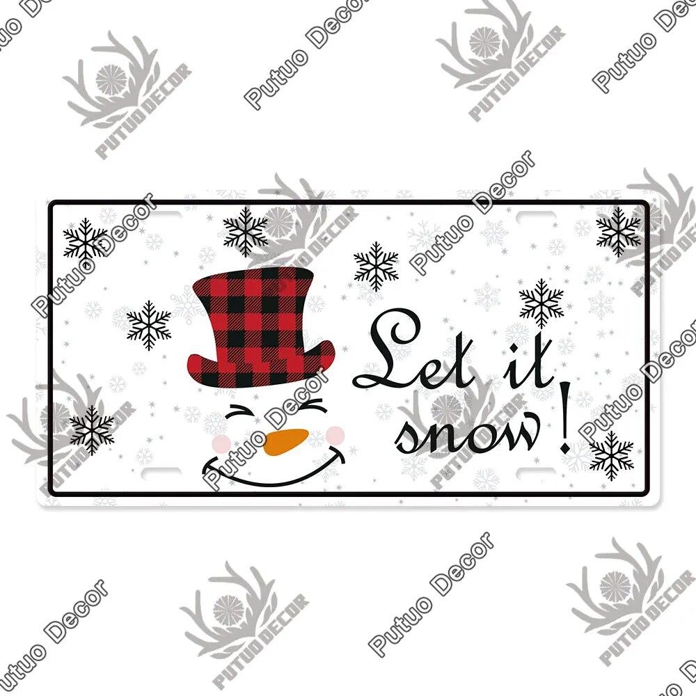 Putuo Декор с Рождеством номерной знак жестяная табличка металлический винтажный постер для домашнего бара новогодний подарок Navidad Настенный декор