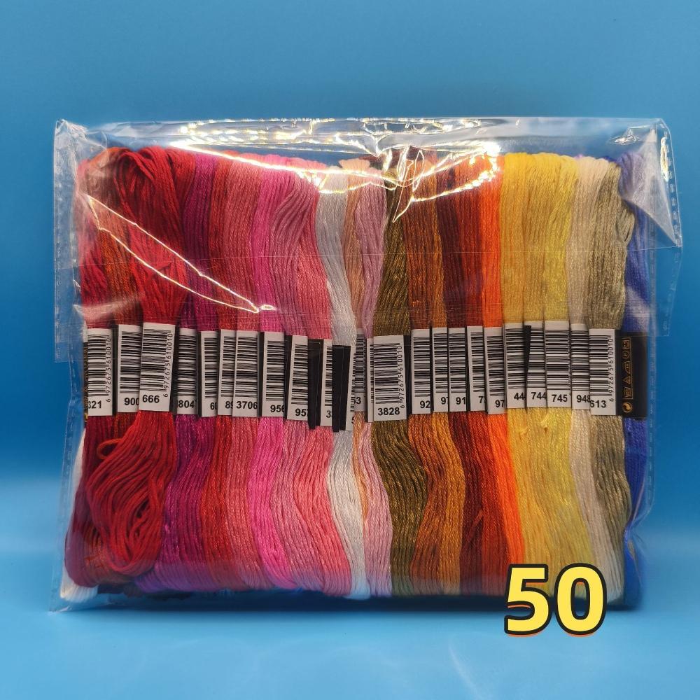 50/100/150/200 цветов Мулине для вышивки крестом, Домашнее шитье, Нитки для рукоделия, По мотку, Цвета не повторяются
