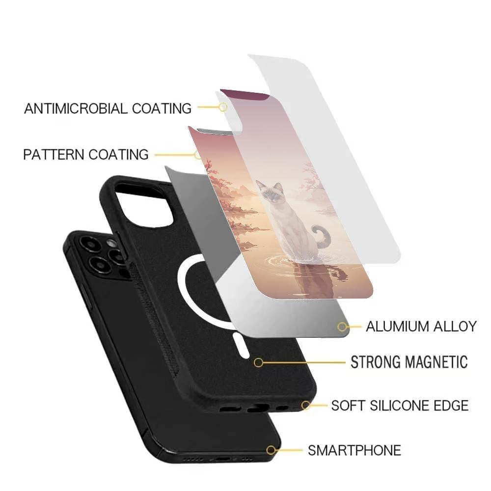 Siamese Cat Phone Case For IPhone 16 15 14 13 Pro Max 11 12 Mini Alex Mirror For Magsafe Wireless Charging Cover