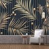 Современные 3D тропические растения обои металлические листья абстрактная фреска гостиная диван спальня настенная роспись домашний декор