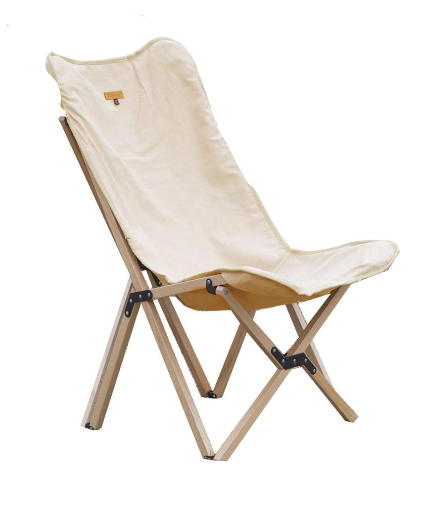 S'more Woodie Pack Chair, Outdoor Camping Chair, Folding Chair, Wooden, Outdoor (Beige)