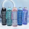 750ml High-Temperature Resistant Sports Water Bottle with Straw, Flip Lid, Handle - Transparent Plastic Medium Cup
