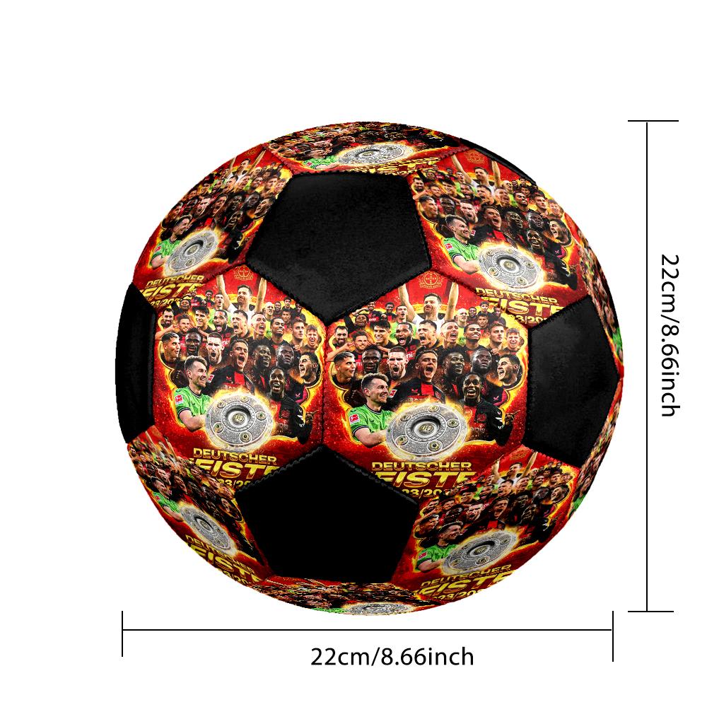 Bayer 04 Leverkusen Indoor Soccer Ball Colorful Machine Stitched PVC Size 5 Team Training Competition Ready Durable High-Bounce Cool Sports Gift