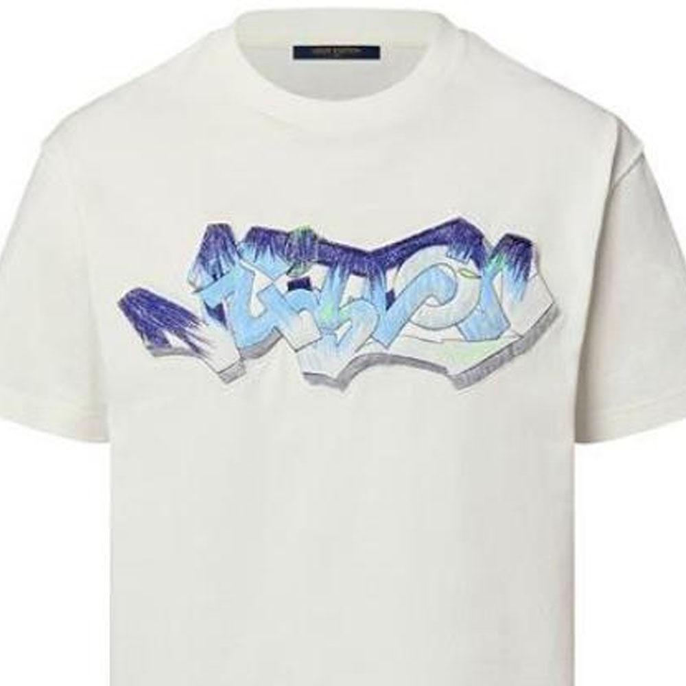 Louis Vuitton 3D Футболка с вышивкой Lv Graffiti 1AA54K