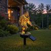 Elf Garden Solar Light Dragon Gorilla Statue Light, Gothic Medieval Resin Outdoor Lantern Sculpture, Powered Courtyard Lamp Fantasy Decor for
