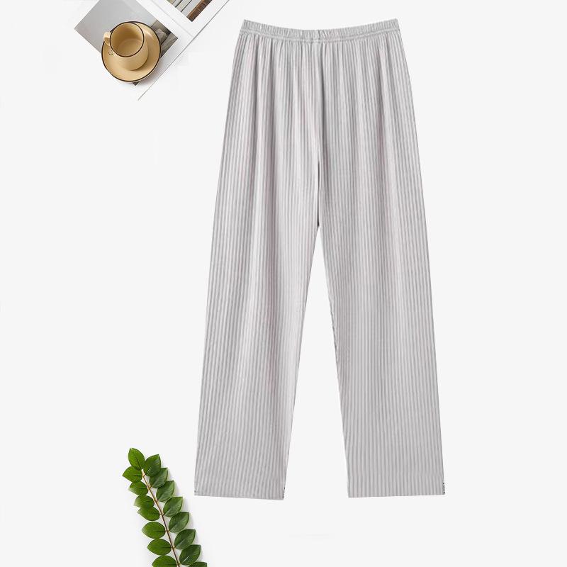 Мужские хлопковые пижамные штаны с двойными карманами 2024 года — легкие, повседневные, весна/осень