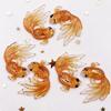 New 8PCS Resin Bling Colorful Goldfish Gems Flatback Rhinestone Scrapbook Wedding 1 Hole Applique DIY Accessories