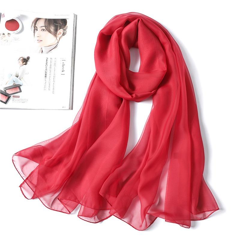 New Solid Color Versatile Yourou Yarn Scarf Women's Imitation Silk Scarf Women's Summer Sunscreen Shawl Imitation Beach Towel
