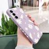 Однотонный чехол с ромашками для Samsung Galaxy A37 A57 Жидкий силиконовый чехол