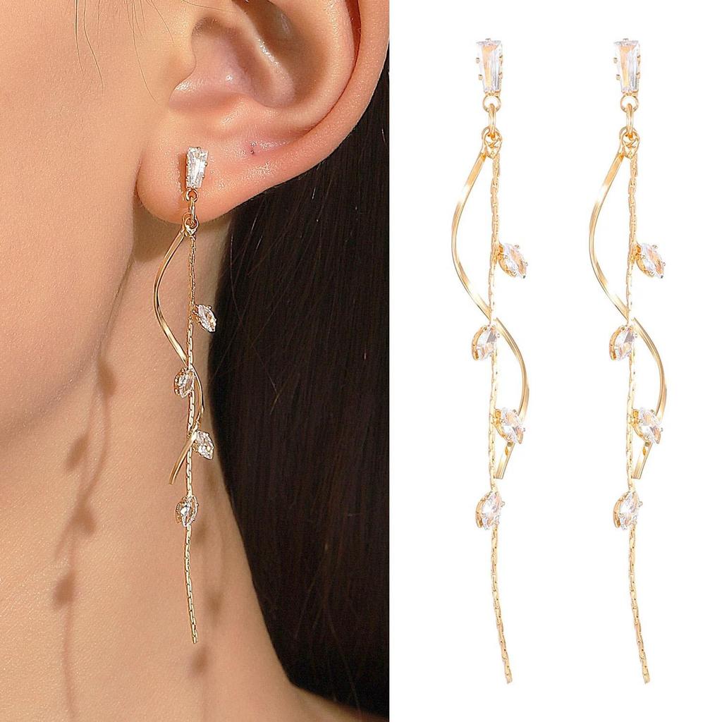 925 Silver Needle Korean Fashion Long Chain Tassel Earrings For Women Metal Earing Jewelry Trending Women's Drop Earrings