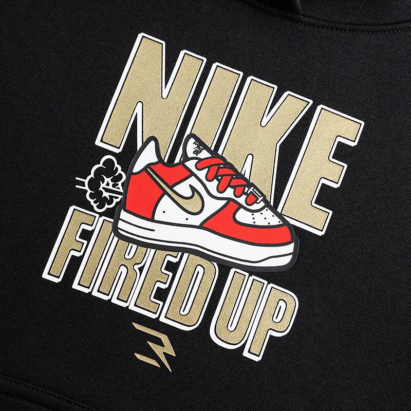 Nike Флисовая толстовка с капюшоном и логотипом 3BRAND для детей, с цветовыми блоками