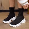 Autumn Thin Boots Fashion Women Platform Sneakers Stretch Knitted Fabric Socks Boots New Ankle Boots Outdoor Sports Casual Shoes