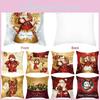 Праздничная рождественская наволочка с очаровательными дизайнами Санты и снеговика для праздничного настроения