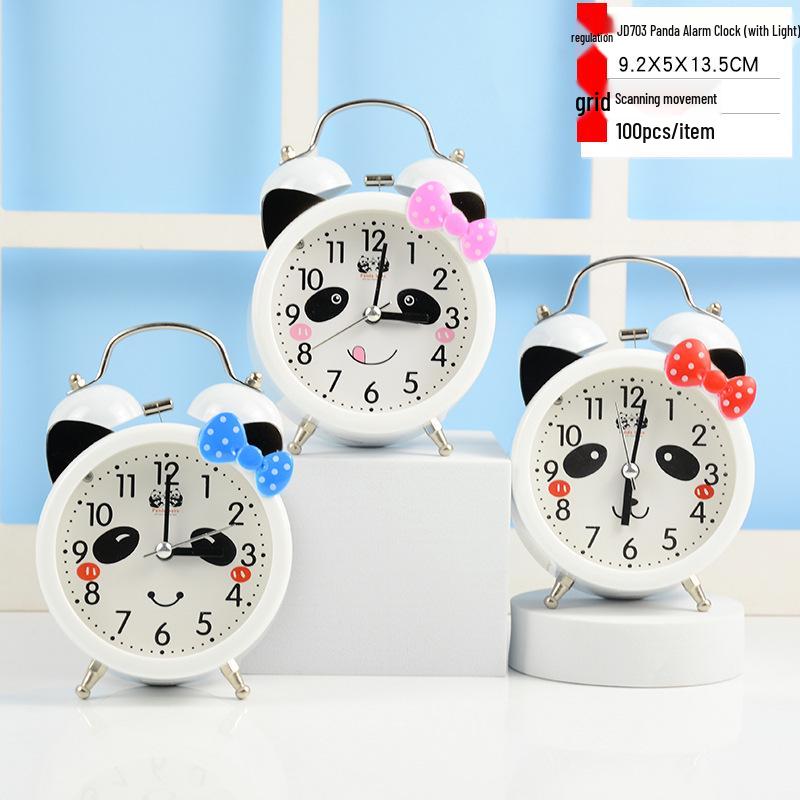 Ретро-будильник с громким звонком и ночником - бесшумные прикроватные часы, креативный подарок для студентов и декор спальни