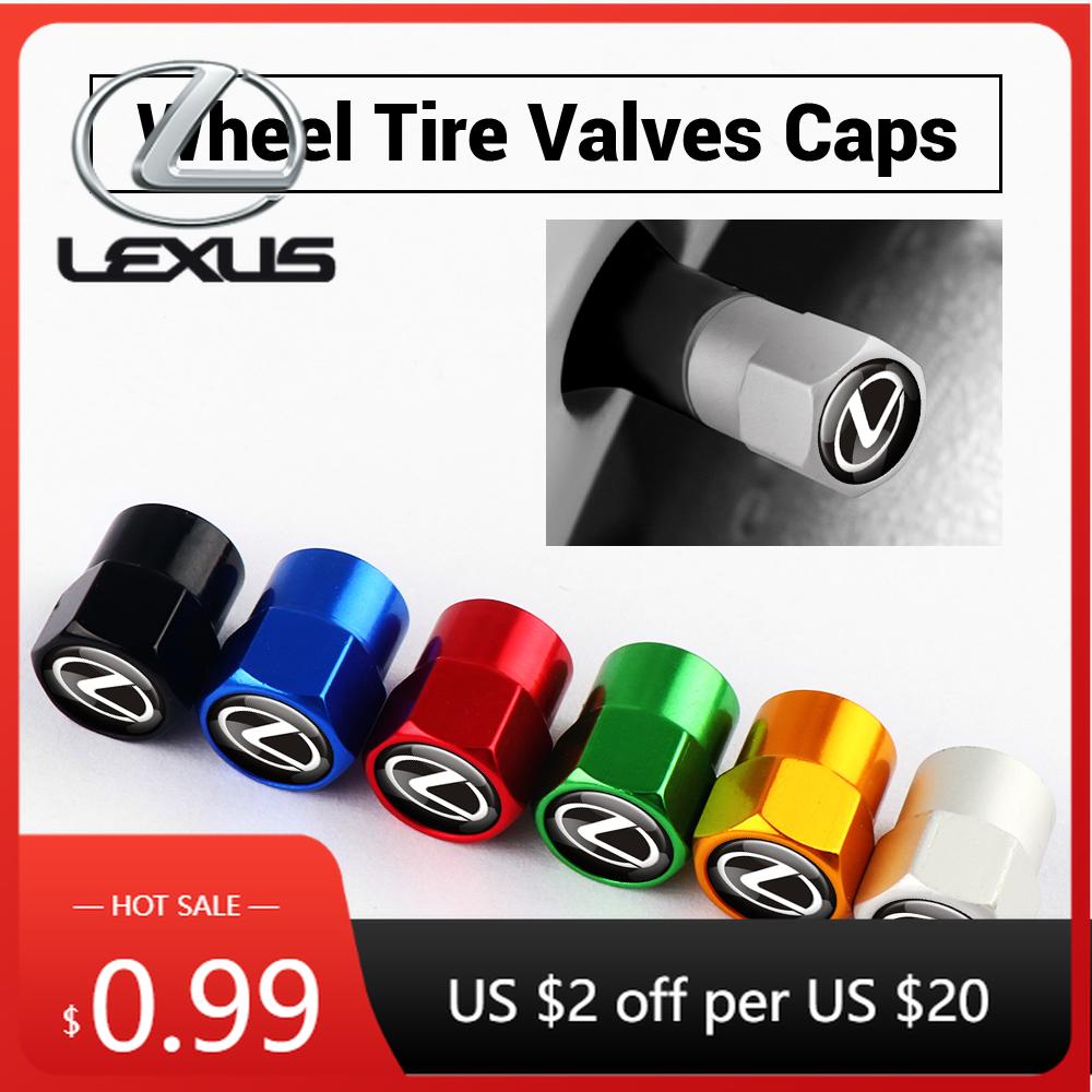 Interior Stickers 4PCS Car Wheel Tire Valve Caps Stem Case Cover Auto Accessories For Lexus CT200h ES250 ES300h NX300h RX350 IS2