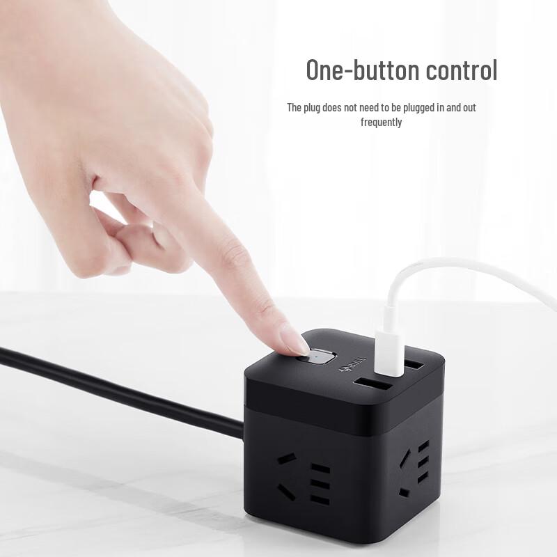 BULL Удлинитель с 30-ваттным PD быстрой зарядкой, портами USB-C и USB-A, китайская вилка (адаптер в комплекте)