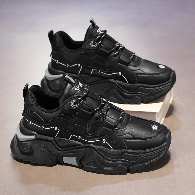 Весенние мужские туфли, новые дышащие белые туфли, мужская корейская версия, модные универсальные, увеличивающие внутреннюю часть, спортивные туфли, повседневные туфли для папы