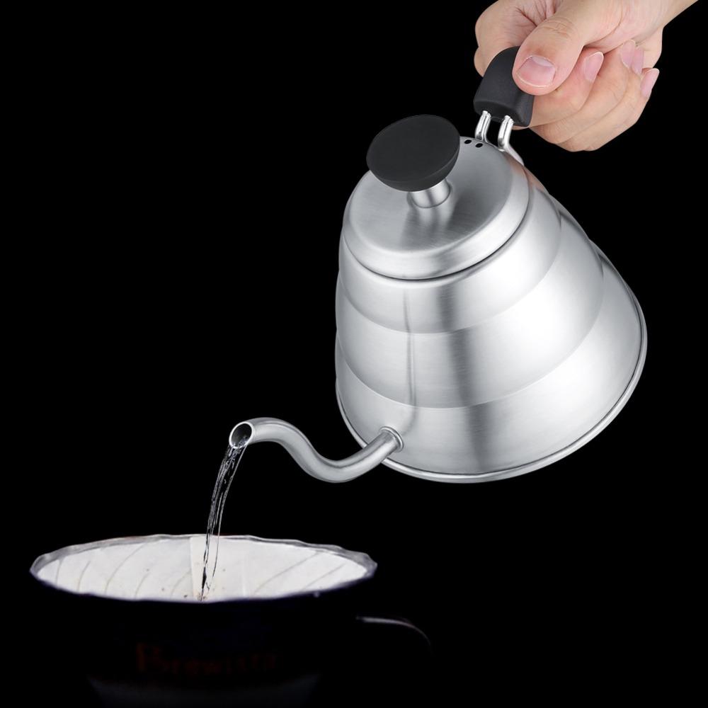 Gooseneck Shaped Gooseneck Kettle 1L Capacity Stainless Steel Kettle  Pour Over Coffee
