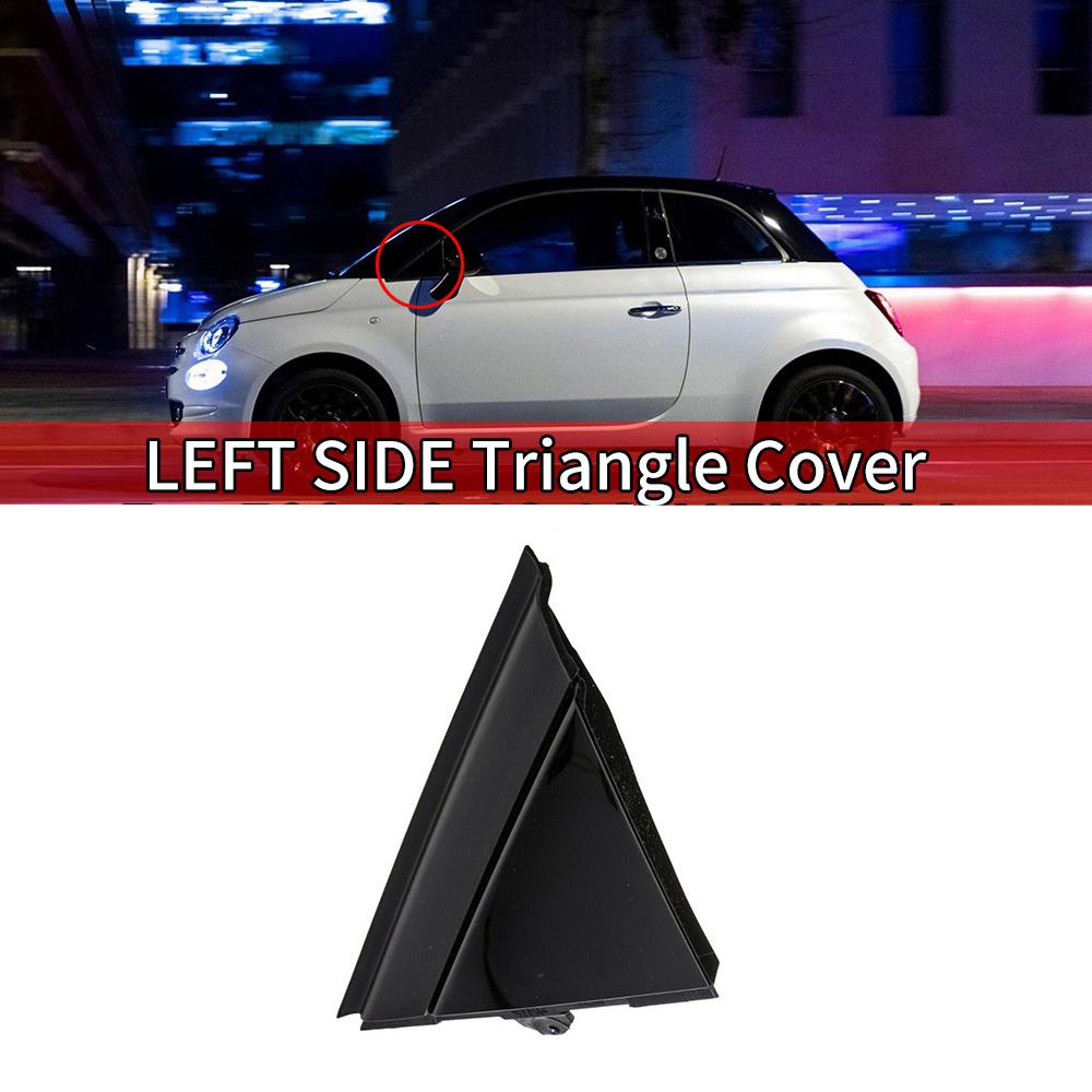 Gloss Black Left Side Door Mirror Flag Cover 1SH17KX7AA For FIAT 500 2012-2017