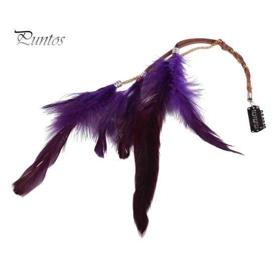 Заколка для волос в виде пера, цветная кожаная длинная заколка для волос с кисточками, легко сочетающийся головной убор, аксессуары для волос для тематических вечеринок