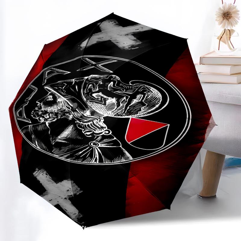 Printed AFC Ajax Printed Folding Umbrella,Outdoor,Leisure,And Travel Umbrella,Durable Umbrella Fabric,Birthday And Holiday Gift