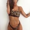 Леопардовый бикини женский купальник пуш-ап женский микро сексуальный комплект бикини стринги купальный костюм