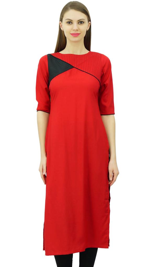 Phagun Ladies Rayon Kurti Kurta Summer Tunic Top Indian Chic Regular Casual