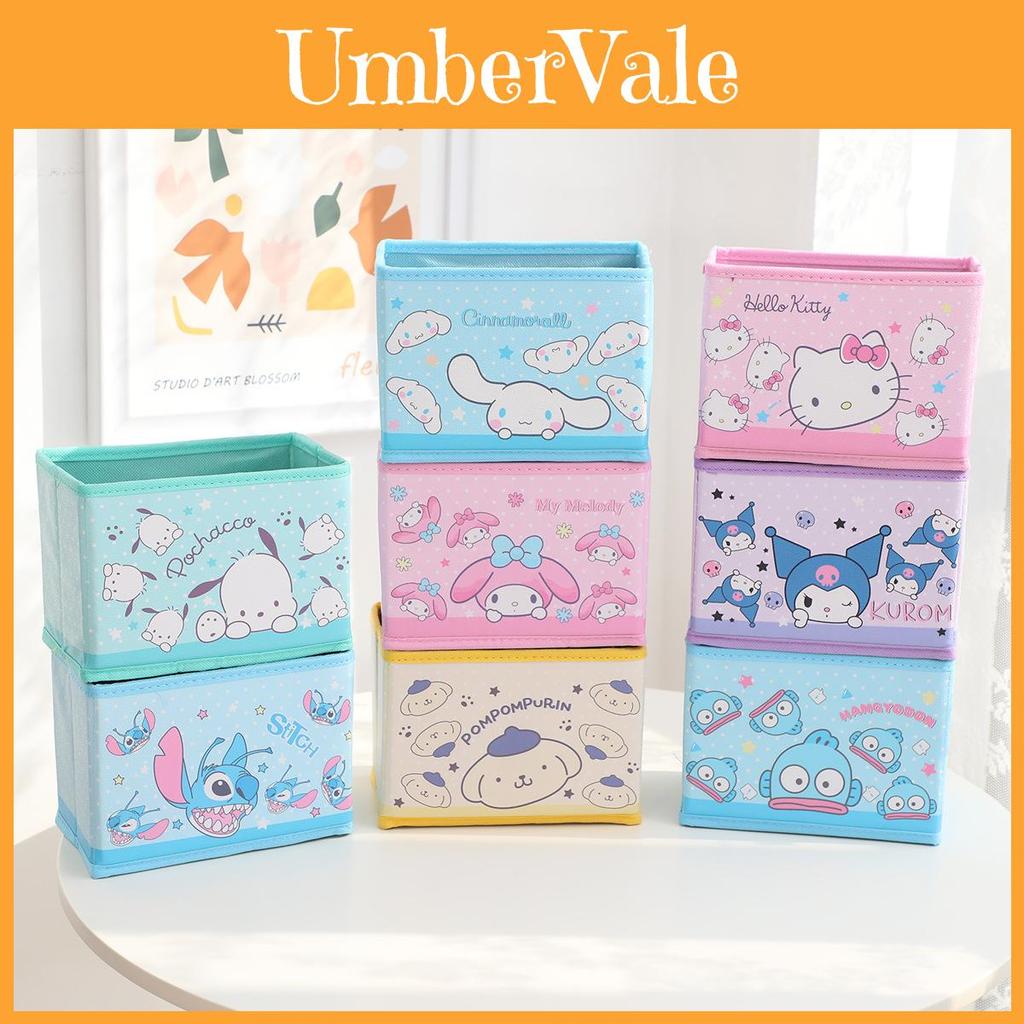 Hello Kitty Kuromi Cinnamoroll My Melody Узор Складной Настольный Органайзер для Хранения Косметики и Офисных Принадлежностей
