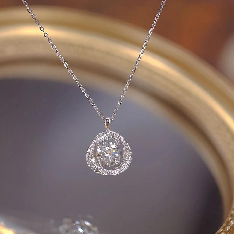 Huitan Sparkling Women's Necklace for Wedding Exquisite Pendant Necklace Full with Brilliant Cubic Zirconia New Fashion Jewelry
