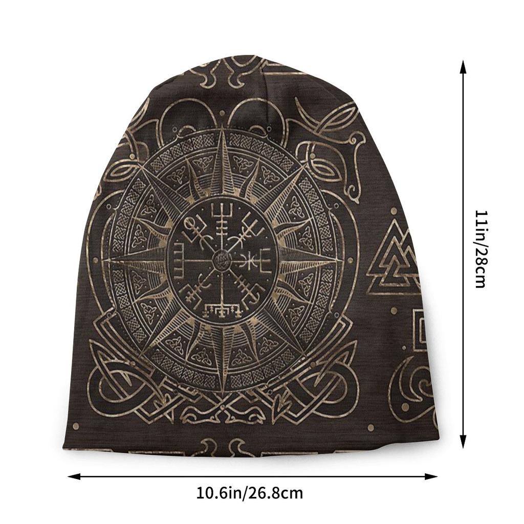 Модные тонкие шапки викингов Vegvisir Compass OrnaUnisext Bonnet Special Skullies Шапки Шапки