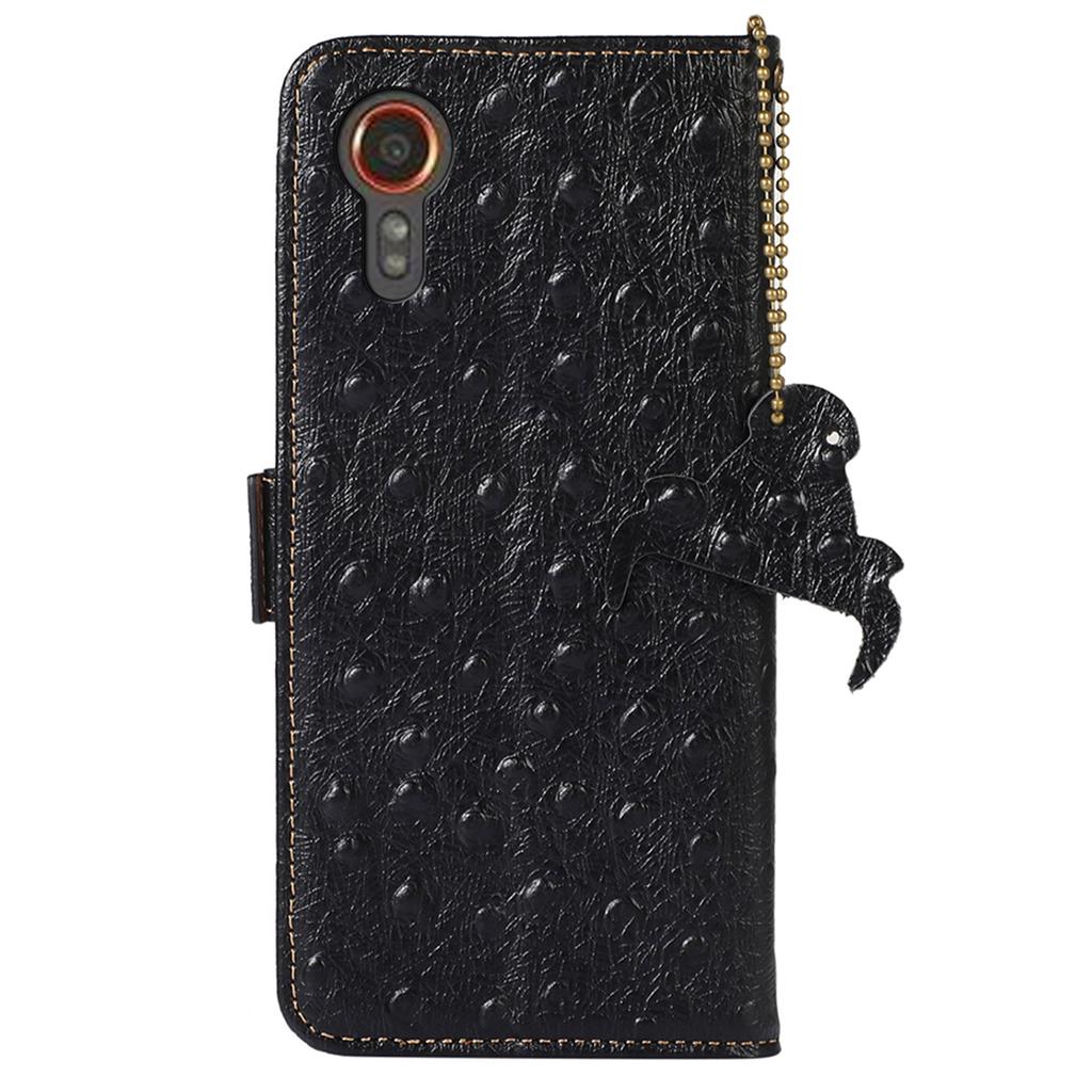 For Samsung Galaxy Xcover7 Genuine Cow Leather Case RFID Blocking Wallet Cover