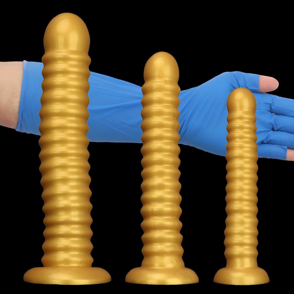 Золотой силиконовый реалистичный пенис с резьбой анальный дилдо секс-игрушка для мужчин и женщин фистинг
