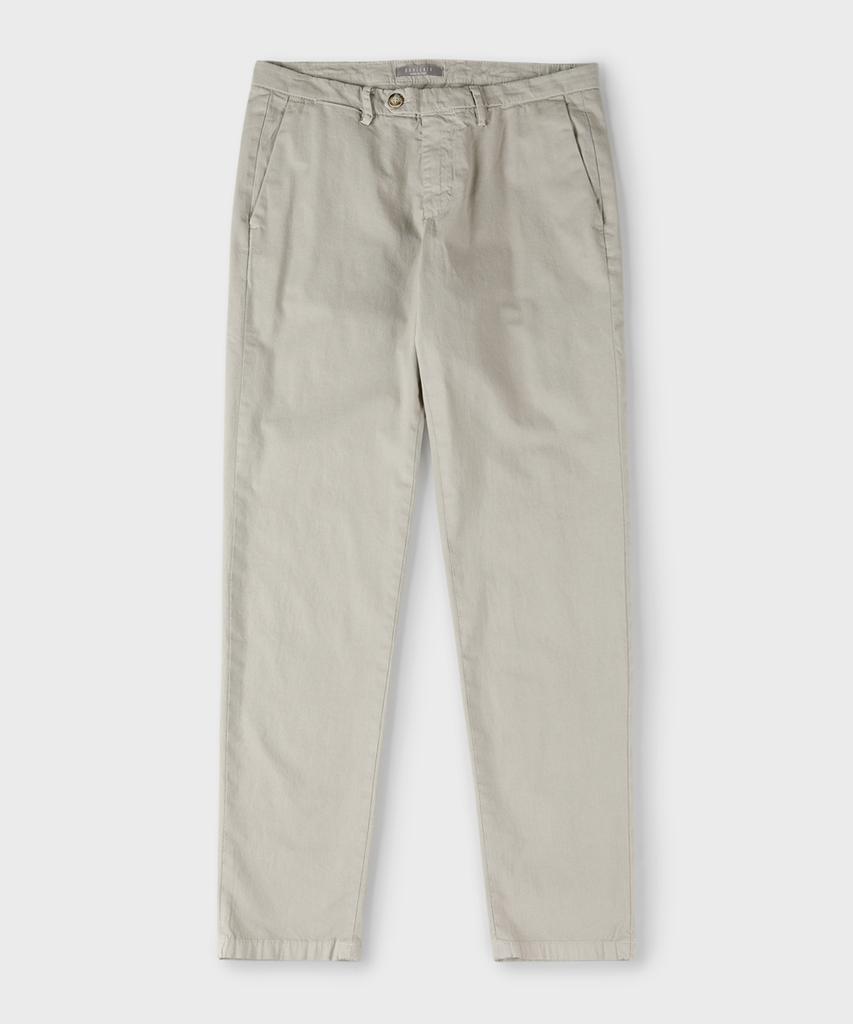 PANICALE Light Grey Slim Fit Cotton Twill Pants