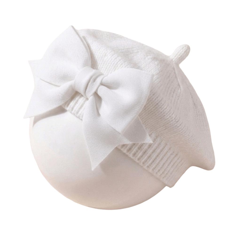 Soft Kids Beanie Cap Knitted Warm Hat New Baby Big Bow Beret Daily