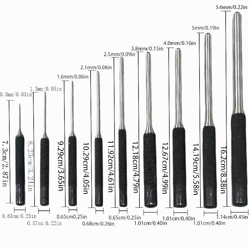 9 шт./набор Выколотка, Набор круглых выколоток Набор выколоток 9 шт., Выколотка
