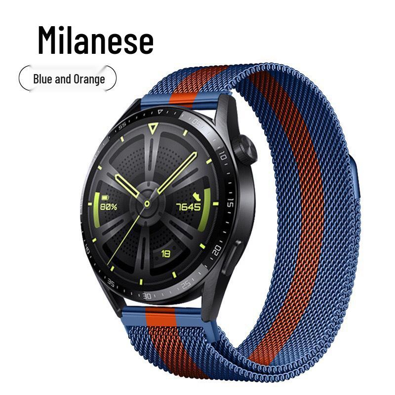Ремешок-миланка с магнитной застежкой для Huawei Watch GT5 и Honor Watch 5 Ultra, плоский конец, 18/20/22 мм.