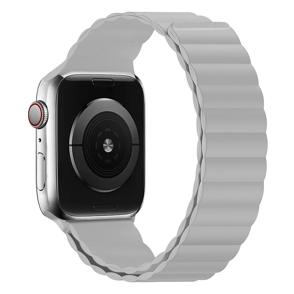 Ремешок для Apple Watch Band 44 мм, 40 мм, 45 мм, 41 мм, 42 мм, 38 мм, силиконовый браслет с магнитной петлей iWatch Series 8 7 Ultra 3 5 6 SE