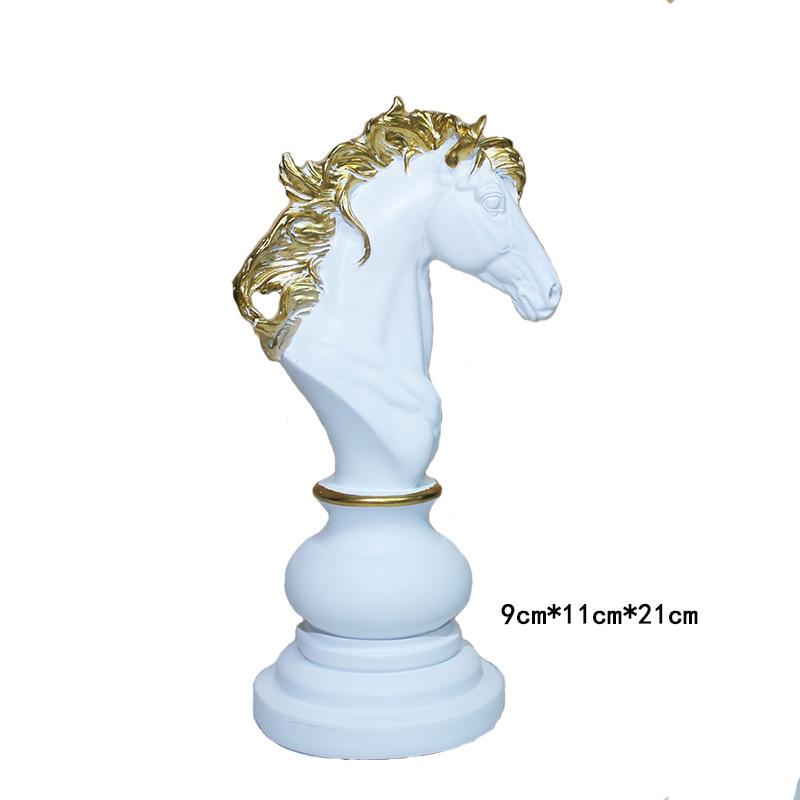 Black and White Chess Piece Resin Figurine for Creative Home Decor