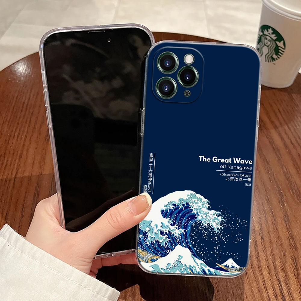 Большая волна Кацусика Хокусай Чехол Для Apple iPhone 17 16 15 14 13 12 11 Pro Max 16 Plus 16E 17Air 17Pro Чехол для телефона Funda