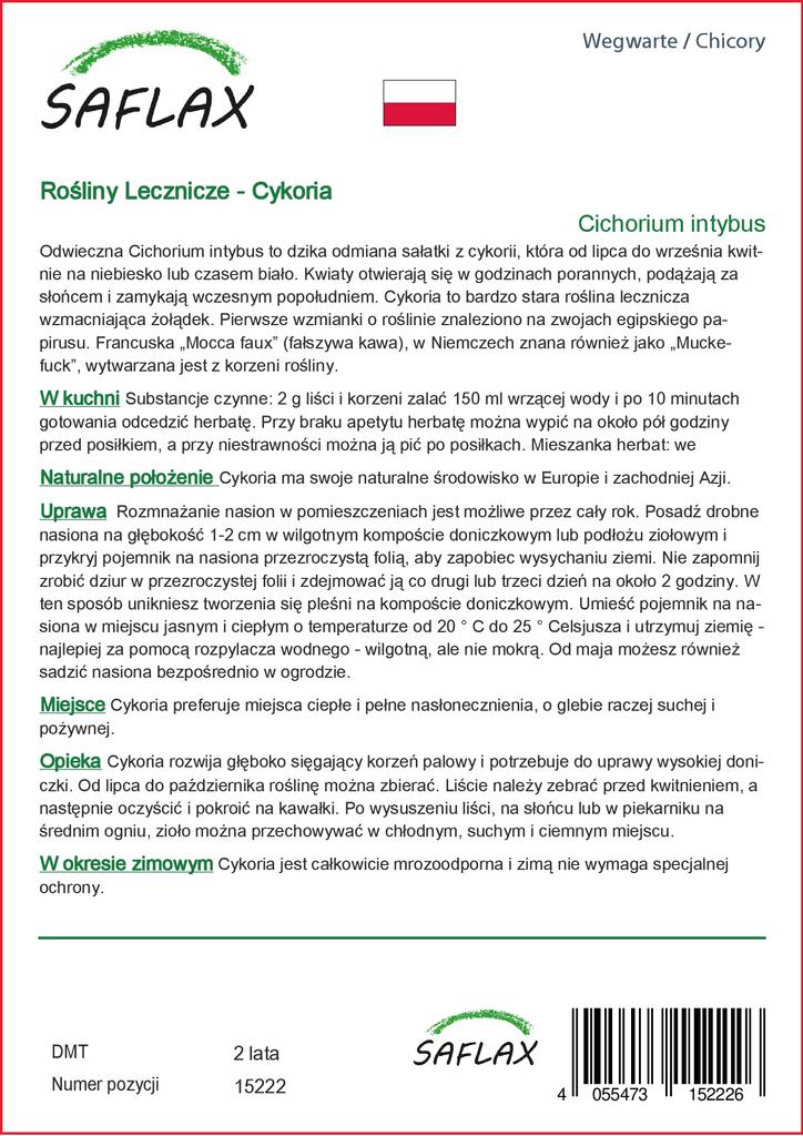 SAFLAX Garden in the Bag - Цикорий - 250 семян - С субстратом в подходящем пакете - Cichorium intybus