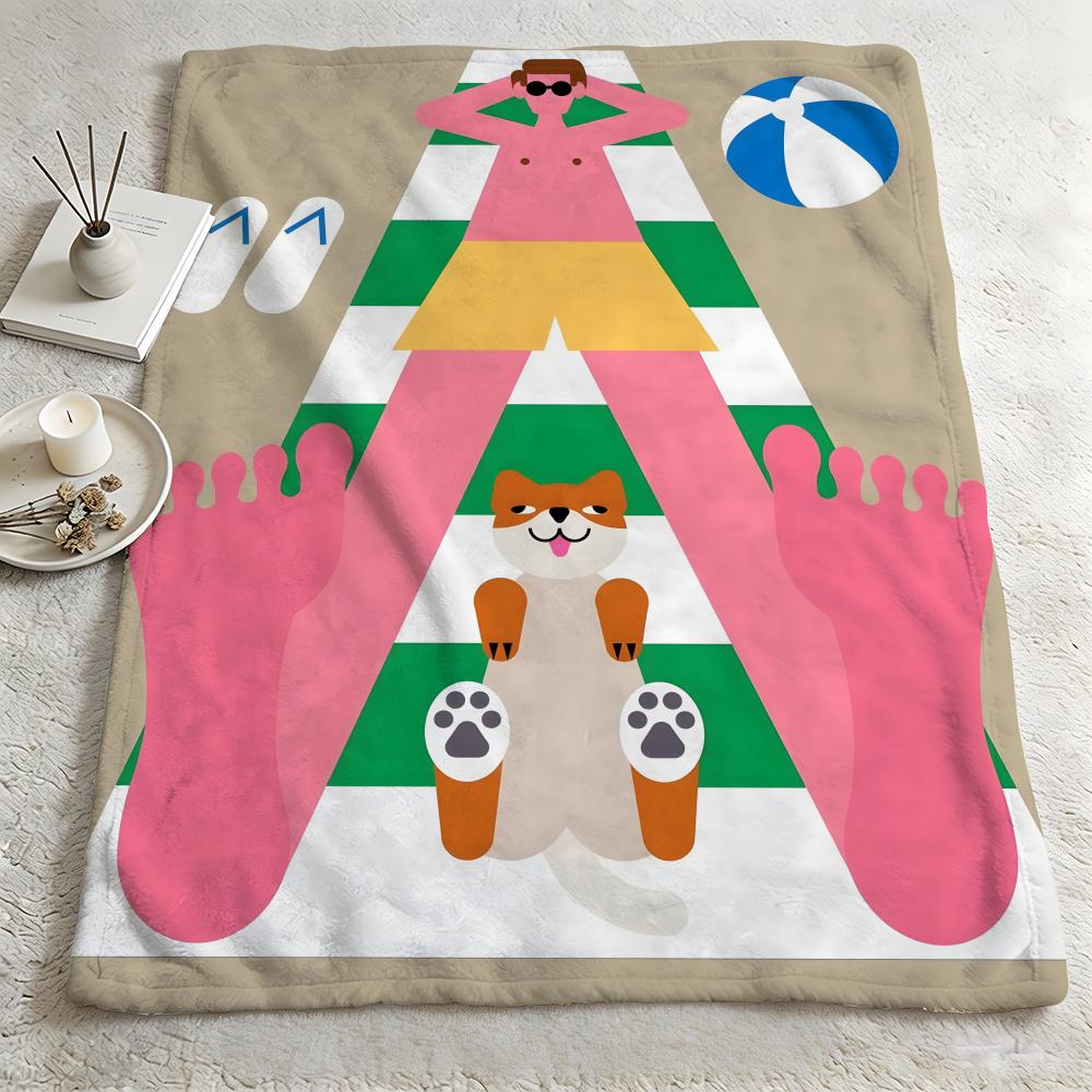 artist AAndy Huangg Throw Warm Soft Flannel Blanket Multiuse for Sofa Bed Camping Travel Nap