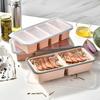 Силиконовый контейнер для хранения продуктов с крышкой, многоразовый, для заморозки, ланч-бокс, поднос, контейнер с отделениями для приготовления еды, для кухни