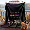 Custom Text Flannel Throw Blanket, Lightweight Cozy Bed Sofa BlanketColdplay