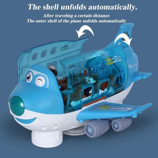 Электрический игрушечный самолет с музыкальным светом, вращение на 360 градусов, интеллектуальный трюковой самолет для детей с функцией обхода препятствий