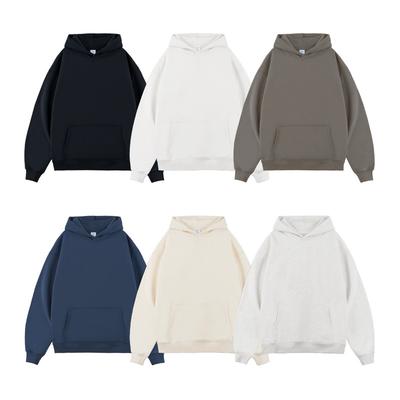 Осень и Зима Однотонный Пустой Плюс Бархатный Утепленный 450г Толстовка с Капюшоном Мужская Тяжелая Худи Мужская Одежда