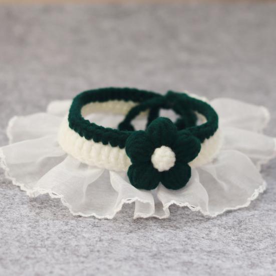 Pet Neckerchief Knitted Collar Costume Accessories Adjustable Cat Dog Lace Collar Bib Pet Saliva