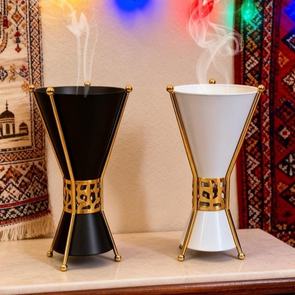 Retro Arabic Incense Burner Taper Iron Art Ramadan Incense Holder Middle Eastern Style Decorative Stand Censer Ornament Ramadan