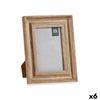 Photo Frame Crystal Wood Brown Bronze Plastic (16.5x2x21cm) (6 Units)