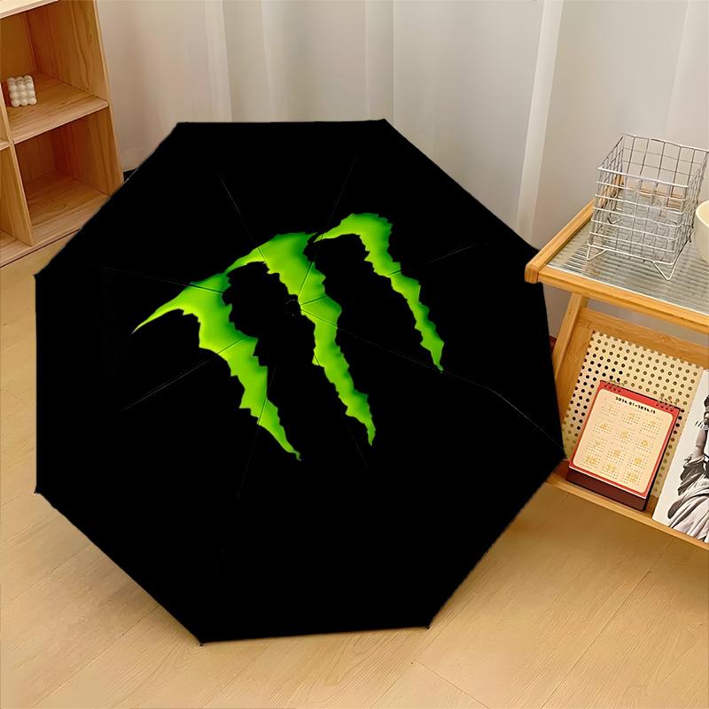 Печать Monster Energy 8?Автоматический зонт с ребрами, ветрозащитный, легкий, складной, для путешествий на открытом воздухе