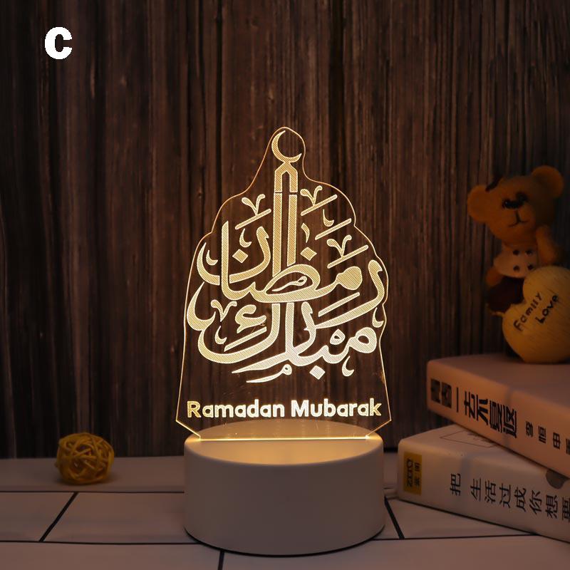 Украшение Рамадана для дома Светодиодный светильник Moon Star EID Мубарак Украшение
